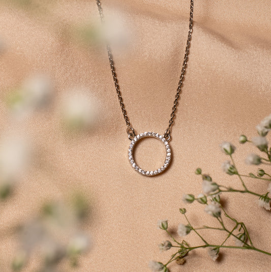 Eternity Circle Necklace - Fine Silver