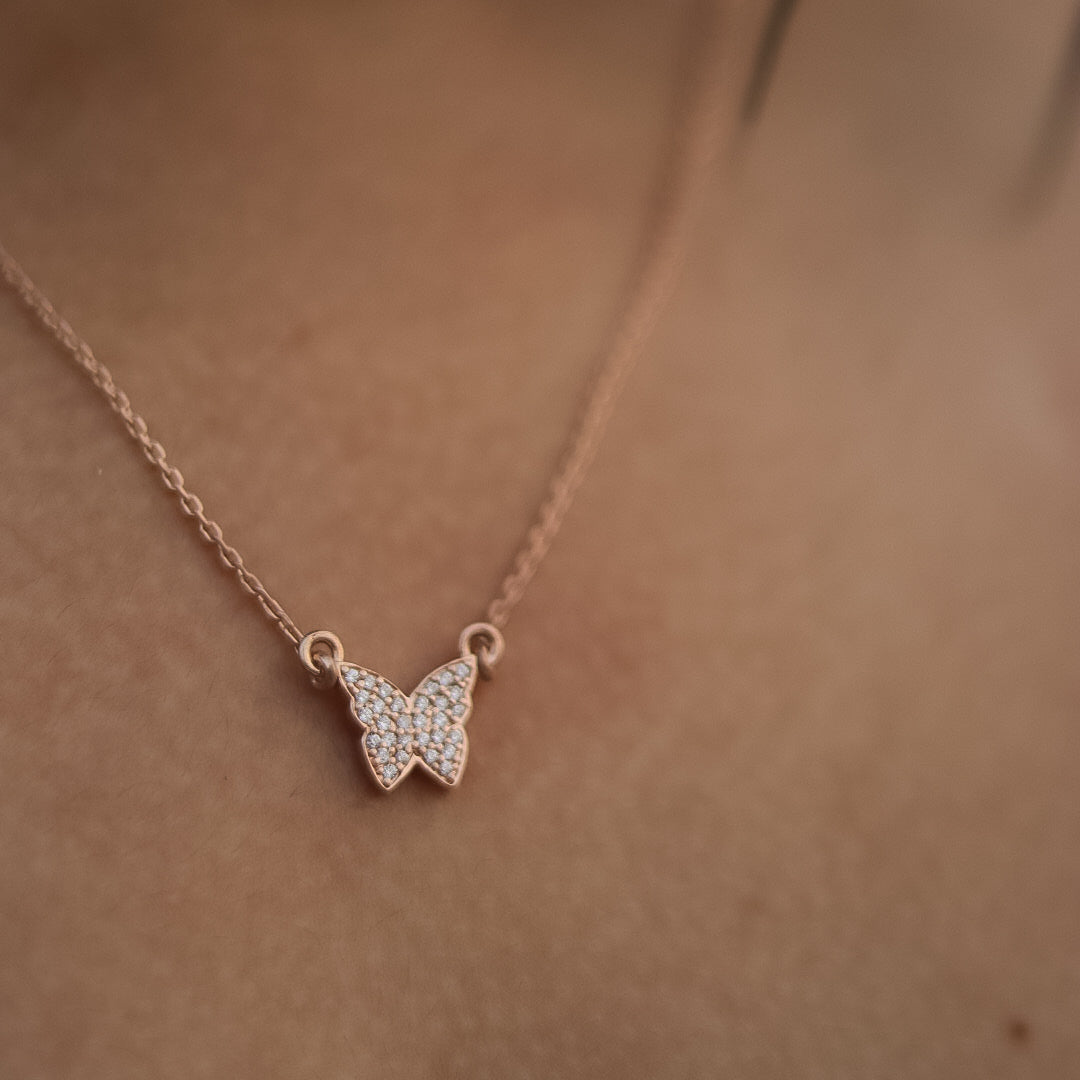 Preeti's Studded Butterfly Necklace - 925 Silver
