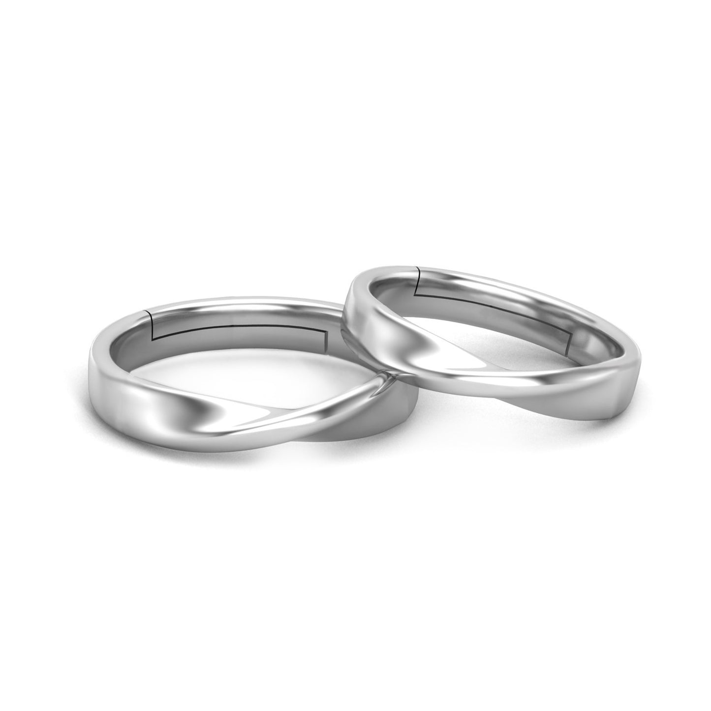 Jim & Pam Couple Ring - Fine Silver