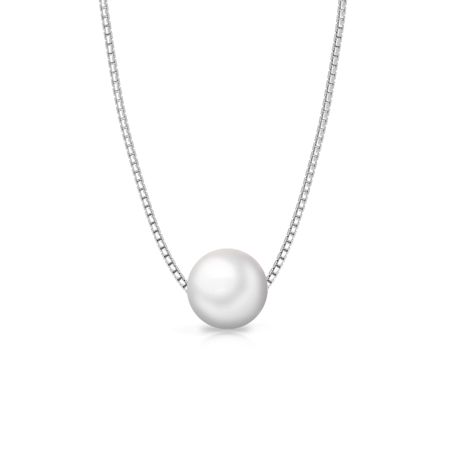 Preeti's Classic White Pearl Necklace - 925 Silver
