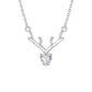 Deer Heart Solitaire Necklace - Fine Silver