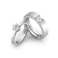 Ross & Rachel Couple Solitaire Ring - Fine Silver