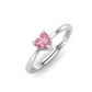 Pink Heart Ring - Fine Silver
