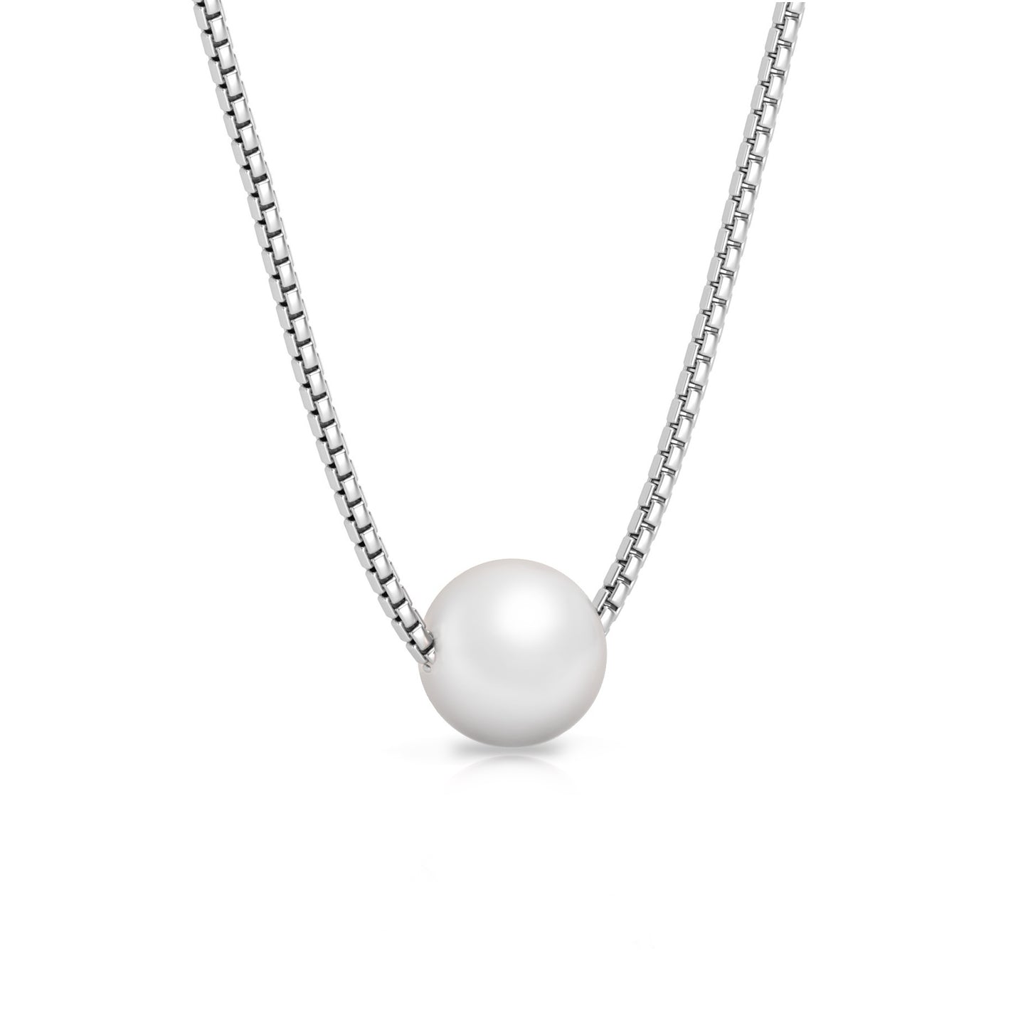 Classic White Pearl Necklace - Fine Silver