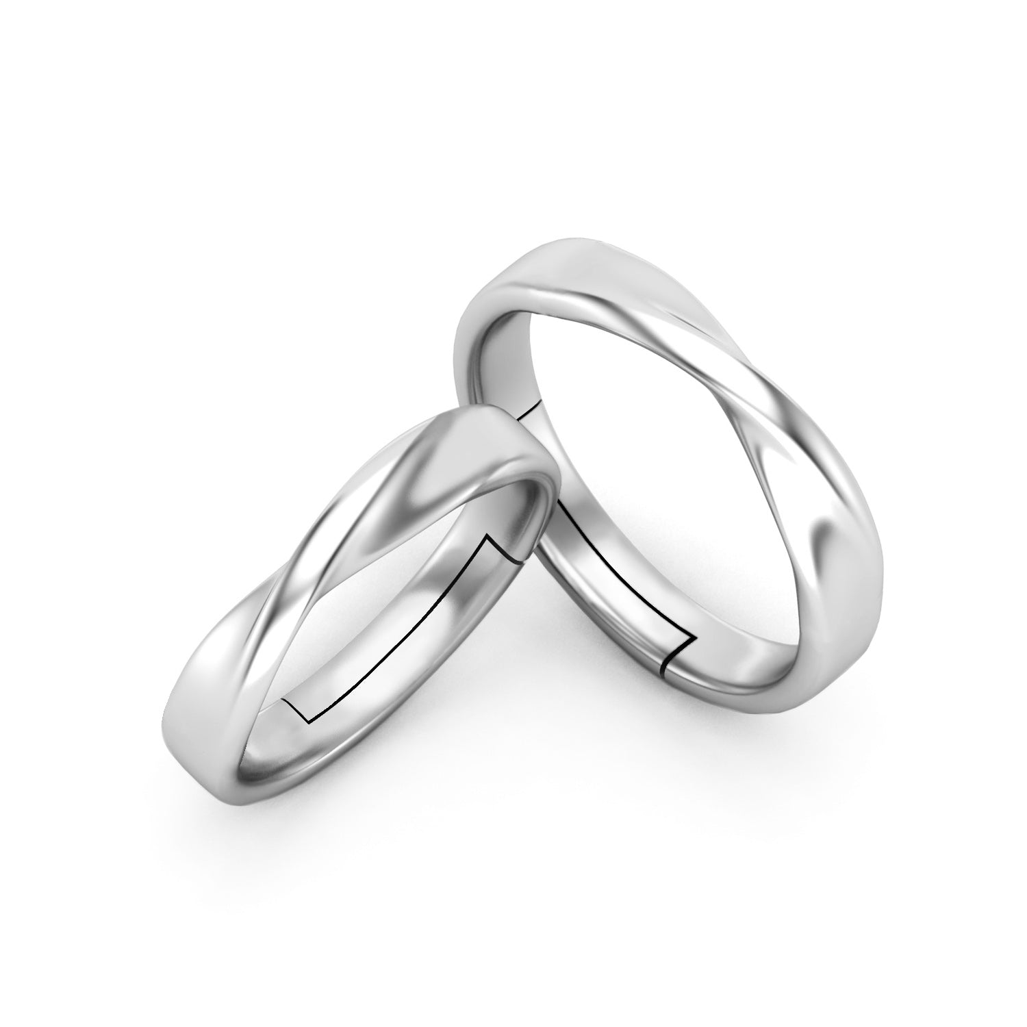 Adjustable Couple Rings Set for lovers Silver Plated Stylish Fancy  Solitaire for Men and Women 2 Pair