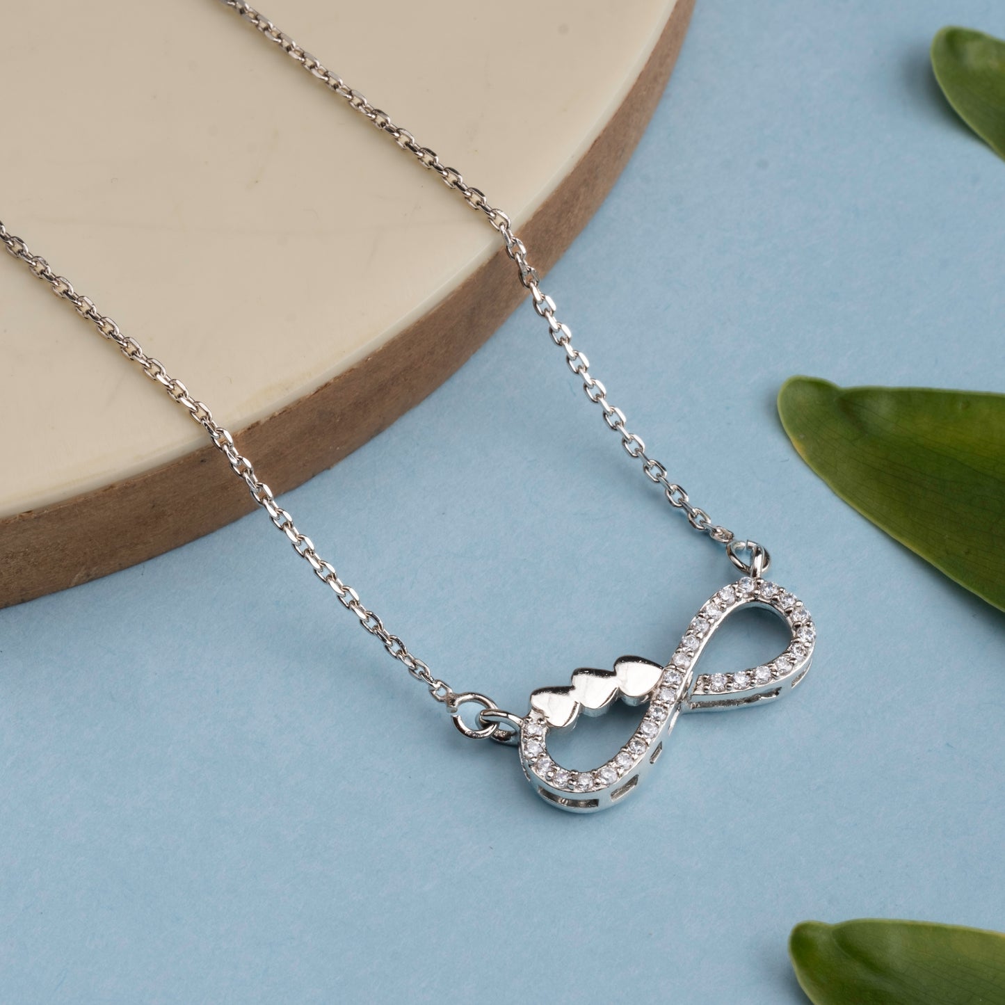 Infinity Heart Necklace - Fine Silver